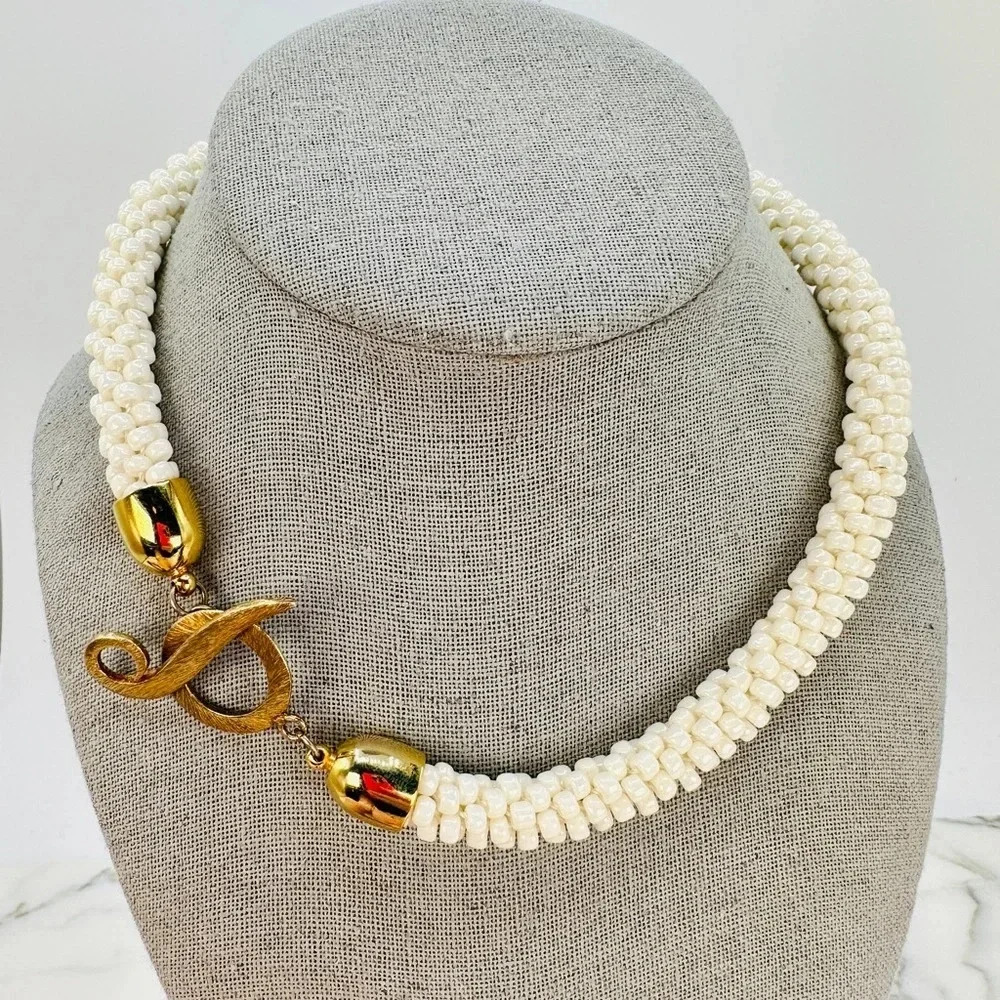 Vintage Gold and Cream Necklace